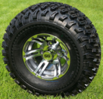 10" BULLDOG Gunmetal Wheels and 22x11-10 All Terrain Tires - Set of 4
