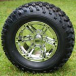 12" TERMINATOR Chrome Wheels and 23x10.5-12" All Terrain Tires Combo - Set of 4