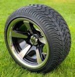 12" BULLITT Machined/Black Aluminum Wheels and 215/40-12 Low Profile DOT Tires Combo - Set of 4 - Image 4