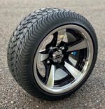 12" BULLITT Machined/Black Aluminum Wheels and 215/40-12 Low Profile DOT Tires Combo - Set of 4 - Image 2