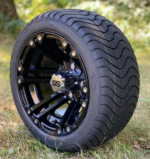 12" TERMINATOR Gloss Black Aluminum Wheels and 215/40-12 Low Profile DOT Tires Combo - Set of 4 - Image 4