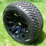 12" BLACKJACK Gloss Black Aluminum Wheels and 215/40-12 Low Profile DOT Tires Combo - Set of 4 - Image 2