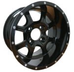 12" STALKER Black Aluminum Wheels and 215/40-12 Low Profile DOT Tires Combo - Set of 4 - Image 2