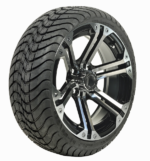 14" TERMINATOR Machined/Black Aluminum Wheels and 205/30-14 DOT Low Profile Tires Combo - Set of 4 - Image 2