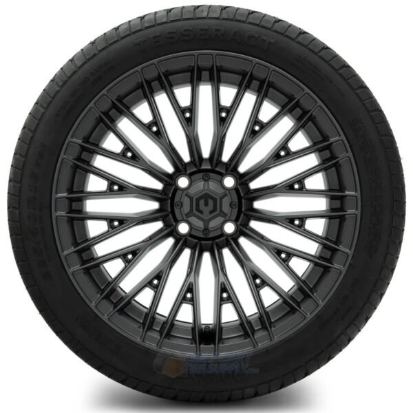 16" REAPER Gloss Black Wheels and 225/40R16 Street DOT Tires Combo - Set of 4 - Image 3