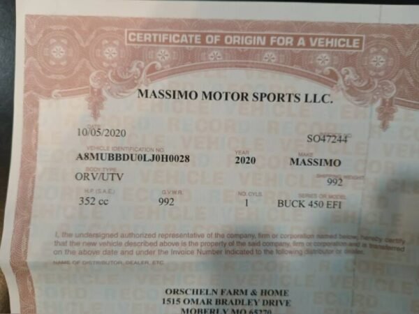 2020 Massimo Motor BUCK 450 - Image 3