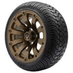 12" BOMBER Matte Bronze Wheels and 215/35-12 Low Profile DOT Tires Combo - Set of 4