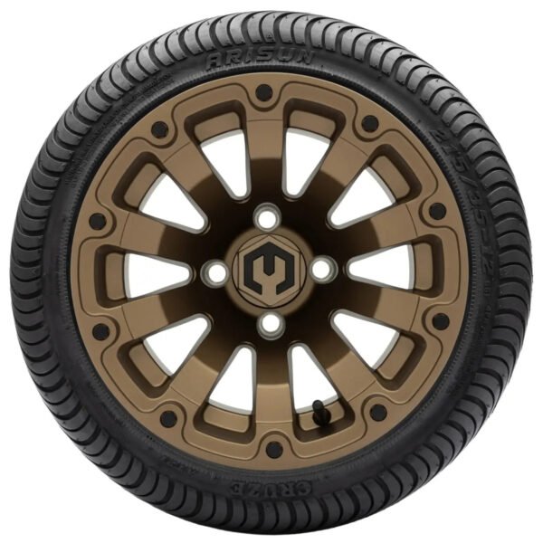 12" BOMBER Matte Bronze Wheels and 215/35-12 Low Profile DOT Tires Combo - Set of 4 - Image 3