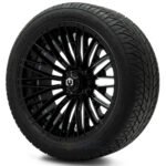 16" REAPER Gloss Black Wheels and 225/40R16 Street DOT Tires Combo - Set of 4