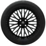 16" REAPER Gloss Black Wheels and 225/40R16 Street DOT Tires Combo - Set of 4 - Image 4