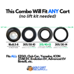 12" TERMINATOR Gunmetal Machined Wheels and Low Profile 215/40-12 DOT Tires - Set of 4 - Image 3