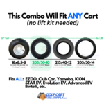 Slasher 18x8.50-8 GTX OEM Sawtooth Tires and White Golf Cart Wheels Combo - Set of 4 - Image 6