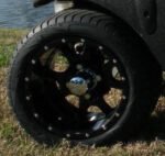 12" STALKER Black Aluminum Wheels and 215/40-12 Low Profile DOT Tires Combo - Set of 4 - Image 6