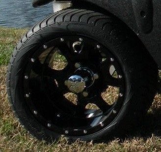 12" STALKER Black Aluminum Wheels and 215/40-12 Low Profile DOT Tires Combo - Set of 4 - Image 5