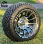 12" TITAN Gunmetal Aluminum Wheels and 215/40-12 Low Profile DOT Tires Combo - Set of 4