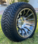 12" TITAN Gunmetal Aluminum Wheels and 215/40-12 Low Profile DOT Tires Combo - Set of 4 - Image 2