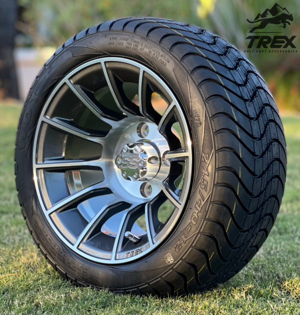 12" TITAN Gunmetal Aluminum Wheels and 215/40-12 Low Profile DOT Tires Combo - Set of 4 - Image 2