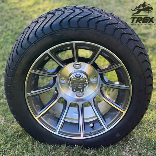 12" TITAN Gunmetal Aluminum Wheels and 215/40-12 Low Profile DOT Tires Combo - Set of 4 - Image 4