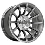 12" TITAN Gunmetal Aluminum Wheels and 215/40-12 Low Profile DOT Tires Combo - Set of 4 - Image 8