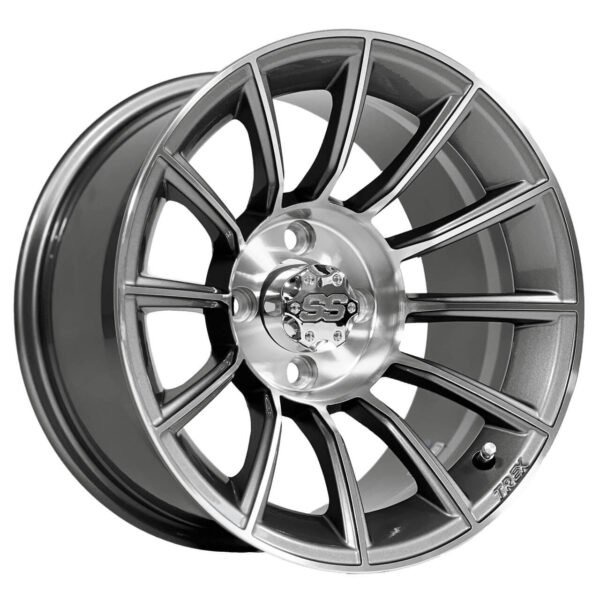 12" TITAN Gunmetal Aluminum Wheels and 215/40-12 Low Profile DOT Tires Combo - Set of 4 - Image 8