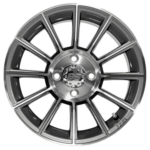 12" TITAN Gunmetal Aluminum Wheels and 215/40-12 Low Profile DOT Tires Combo - Set of 4 - Image 5