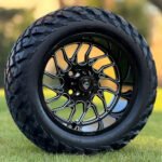 14" BLITZ Black / Milled Wheels and 23x10-14 ARTEMIS STX DOT All Terrain Tires Combo - Set of 4 - Image 3