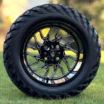 14" BLITZ Black / Milled Wheels and 23x10-14 ARTEMIS STX DOT All Terrain Tires Combo - Set of 4 - Image 4