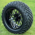 14" BLITZ Black / Milled Wheels and 23x10-14 ARTEMIS STX DOT All Terrain Tires Combo - Set of 4 - Image 5
