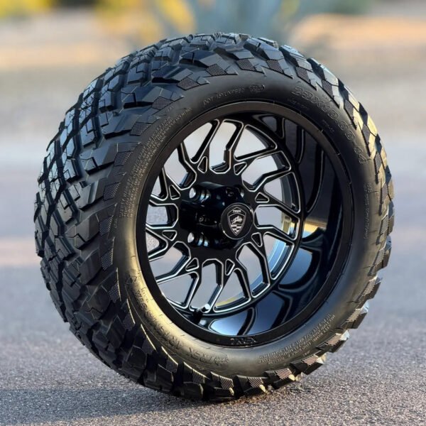 14" BLITZ Black / Milled Wheels and 23x10-14 ARTEMIS STX DOT All Terrain Tires Combo - Set of 4 - Image 6