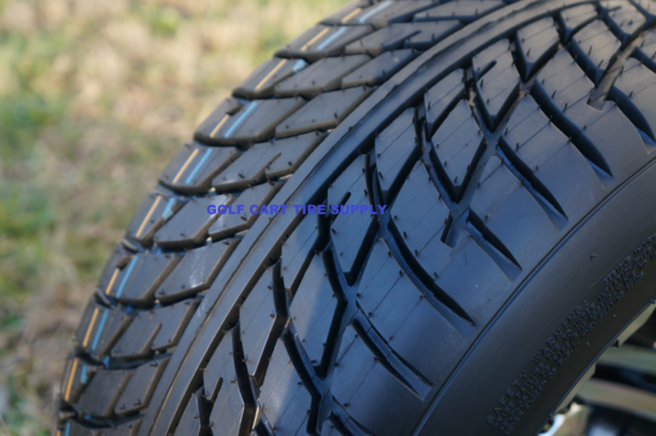 Slasher 18x8.50-8 GTX OEM Sawtooth Tires and White Golf Cart Wheels Combo - Set of 4 - Image 4