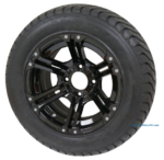 12" TERMINATOR Gloss Black Wheels and 215/50-12 ComfortRide DOT Tires - Set of 4